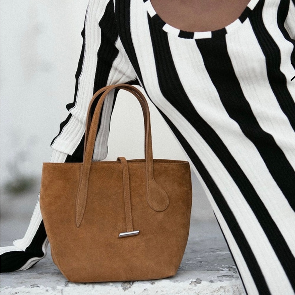 Little Liffner Sprout Tote Mini in Rhum Suede